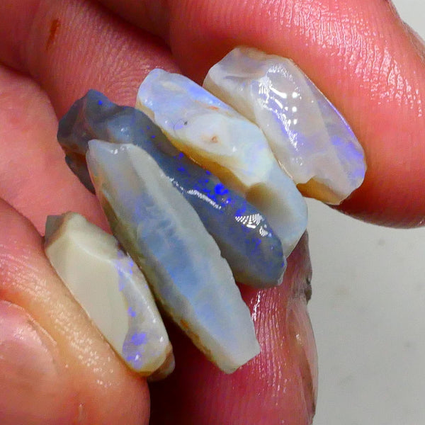 Lightning Ridge Seam opal stack 34.50cts Dark & Crystal bases some blues colours to gamble 22x16x4mm & 17x15x5mm  Lot B4-A485