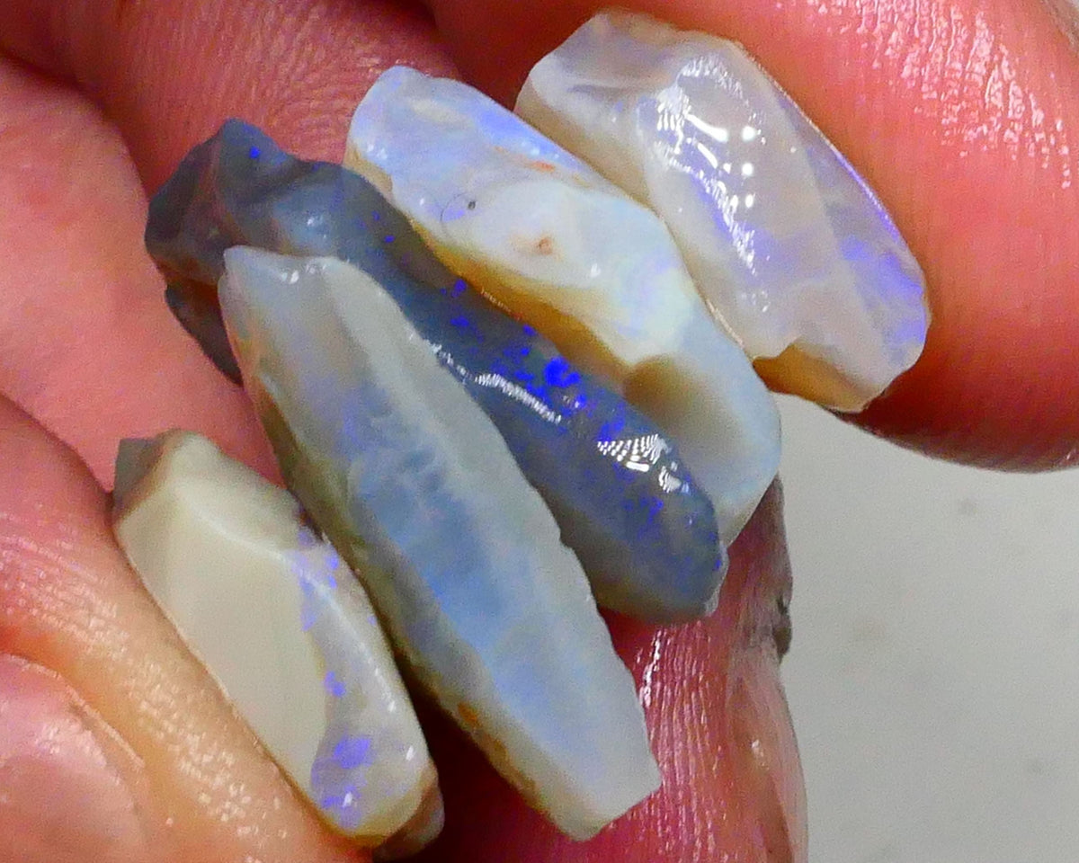 Lightning Ridge Seam opal stack 34.50cts Dark & Crystal bases some blues colours to gamble 22x16x4mm & 17x15x5mm  Lot B4-A485