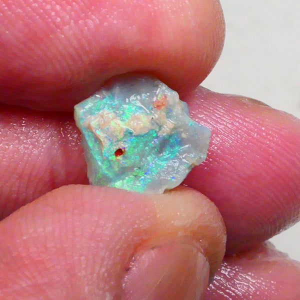 Small multicolour seam opal to cut & Polish 2.00cts Blues & Greens of Lightning Ridge 10x10x4mm Lot B4-A475