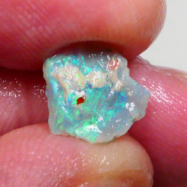 Small multicolour seam opal to cut & Polish 2.00cts Blues & Greens of Lightning Ridge 10x10x4mm Lot B4-A475