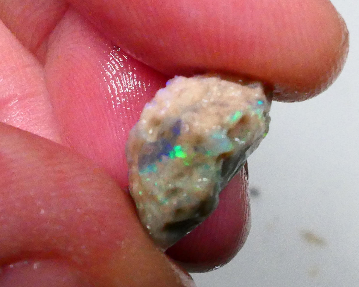 Multicolour knobby opal rough 6.50cts Lightning Ridge Sold as Gamble 14x11x9mm Lot B4-A502