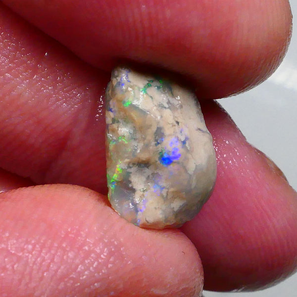 Small Lightning Ridge opal rough formation 3.25cts Bright Green /Blue / Yellows showing sold as gamble 14x9x5mm Lot B4-A489