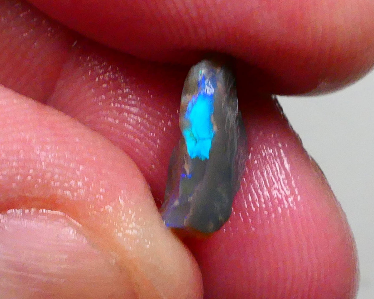 Gorgeous Bright Vibrant Blue/Green tones 2.50cts Small dark base seam opal of Lighting Ridge to cut 13x9x5mm   Lot B4-A487