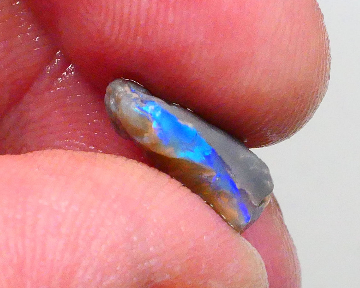 Gorgeous Bright Vibrant Blue/Green tones 2.50cts Small dark base seam opal of Lighting Ridge to cut 13x9x5mm   Lot B4-A487