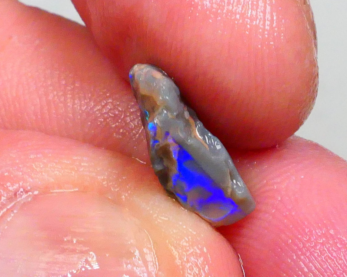 Gorgeous Bright Vibrant Blue/Green tones 2.50cts Small dark base seam opal of Lighting Ridge to cut 13x9x5mm   Lot B4-A487