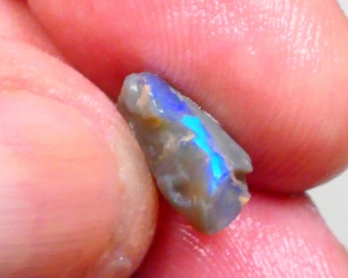 Gorgeous Bright Vibrant Blue/Green tones 2.50cts Small dark base seam opal of Lighting Ridge to cut 13x9x5mm   Lot B4-A487