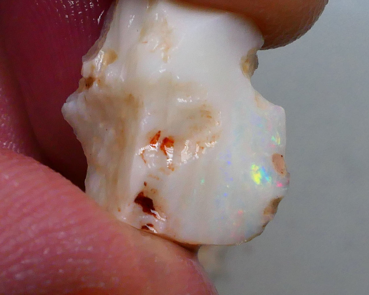Yellows & Multifires to chase on this Light base seam opal rough 10.75cts Lightning Ridge Material to gamble 20x14x11mm   Lot B4-A486