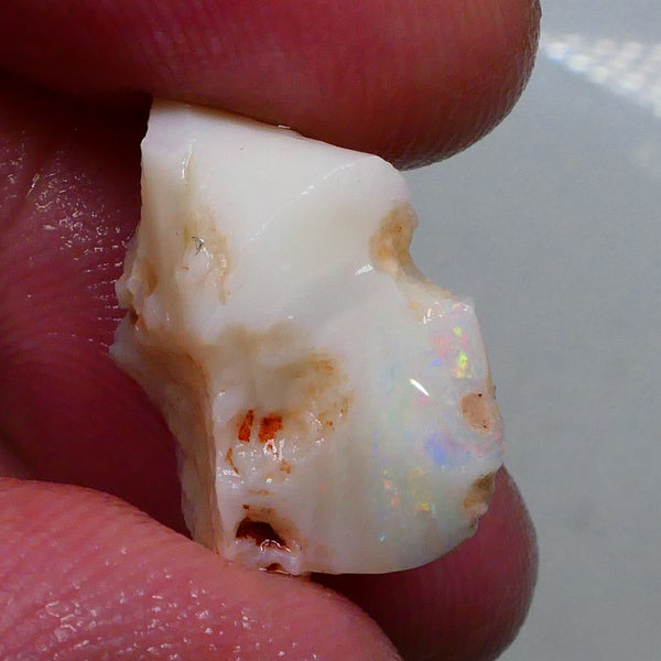 Yellows & Multifires to chase on this Light base seam opal rough 10.75cts Lightning Ridge Material to gamble 20x14x11mm   Lot B4-A486