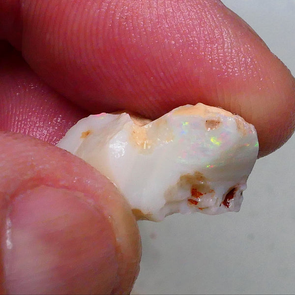 Yellows & Multifires to chase on this Light base seam opal rough 10.75cts Lightning Ridge Material to gamble 20x14x11mm   Lot B4-A486