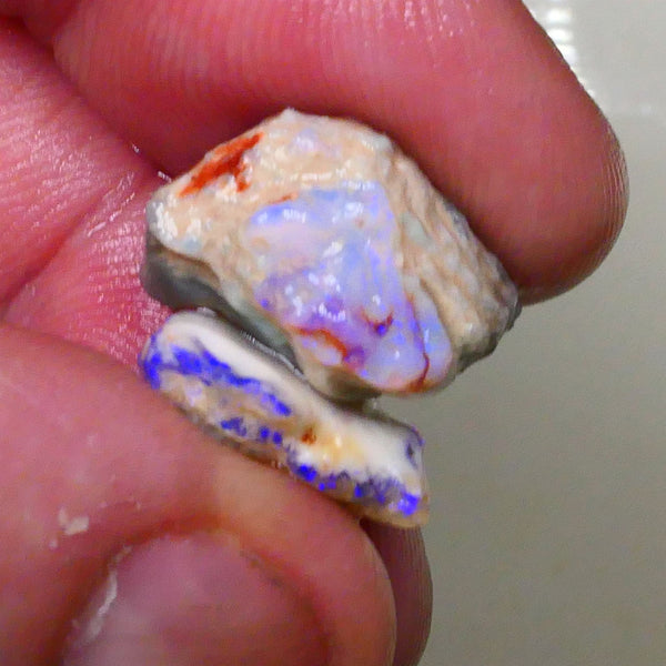 Small pair of Lightning Ridge knobby opal rough 10.00cts Bright Blue colours to chase & Gamble 18x11x10mm & 14x10x4mm  Lot B4-A506