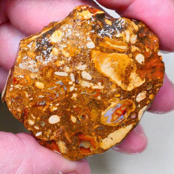 Boulder opal conglomerate 175.00cts Specimen Bit colour only 54x48x10mm  Lot B4-A507