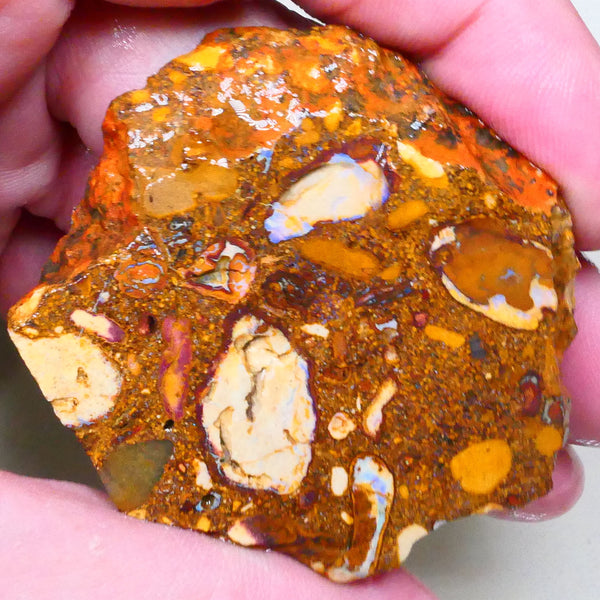 Boulder opal conglomerate 175.00cts Specimen Bit colour only 54x48x10mm  Lot B4-A507