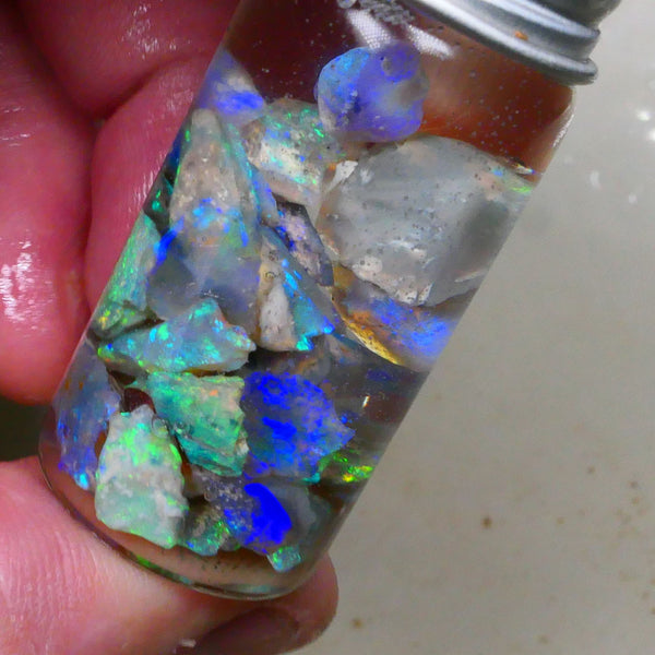 Little Candy of Lightning Ridge 35.00cts Mixed Knobby Seam Fossil Chips Bright Multicolours 9mm to chip sze Lot B4-A509