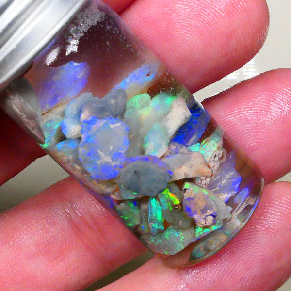 Little Candy of Lightning Ridge 35.00cts Mixed Knobby Seam Fossil Chips Bright Multicolours 9mm to chip sze Lot B4-A509