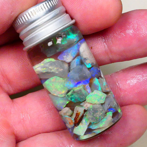 Little Candy of Lightning Ridge 35.00cts Mixed Knobby Seam Fossil Chips Bright Multicolours 9mm to chip sze Lot B4-A509