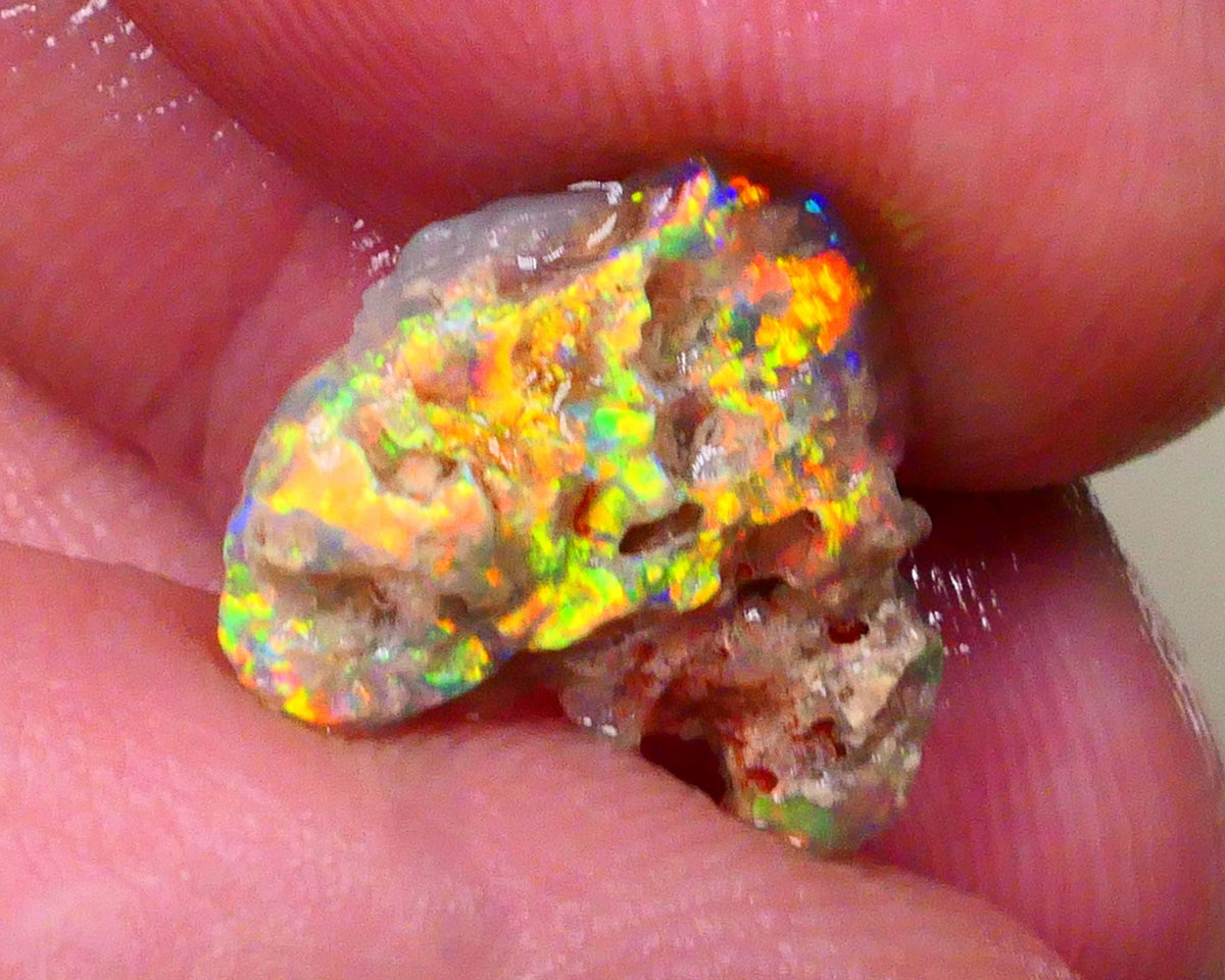 Lightning Ridge Ultra Brightness Bling Bling Crystal knobby opal rough 3.20cts Mega Bright Sexy electric Vivid Vibrant Yellow/Orange/Gold dominant Multifires some inclusions 15x14x5mm  Lot B4-A512