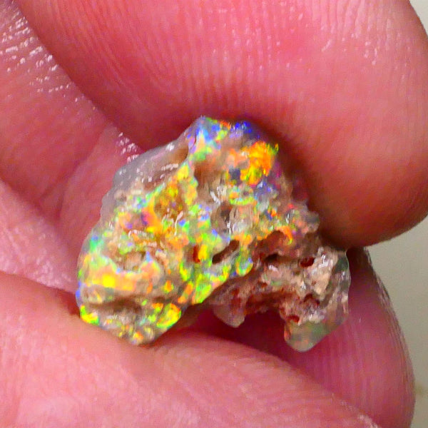 Lightning Ridge Ultra Brightness Bling Bling Crystal knobby opal rough 3.20cts Mega Bright Sexy electric Vivid Vibrant Yellow/Orange/Gold dominant Multifires some inclusions 15x14x5mm  Lot B4-A512