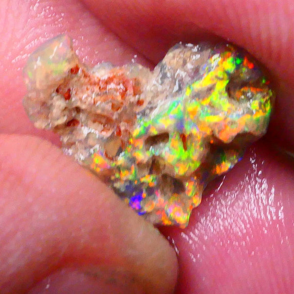 Lightning Ridge Ultra Brightness Bling Bling Crystal knobby opal rough 3.20cts Mega Bright Sexy electric Vivid Vibrant Yellow/Orange/Gold dominant Multifires some inclusions 15x14x5mm  Lot B4-A512