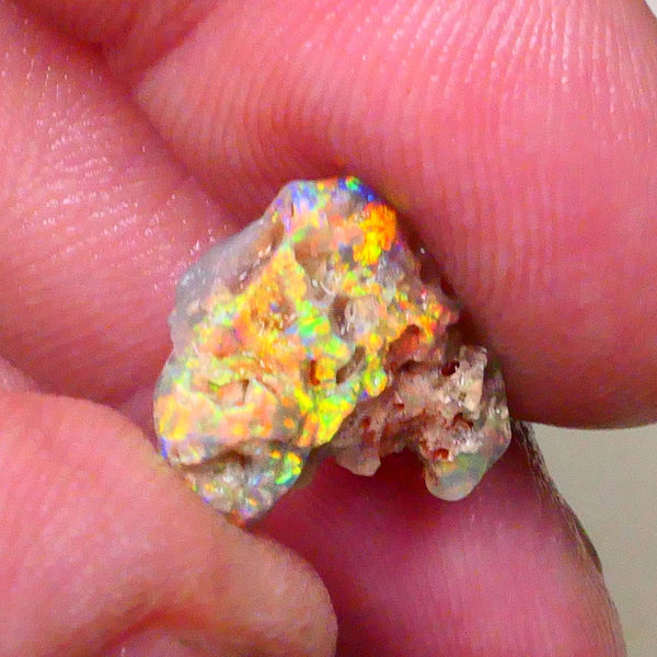 Lightning Ridge Ultra Brightness Bling Bling Crystal knobby opal rough 3.20cts Mega Bright Sexy electric Vivid Vibrant Yellow/Orange/Gold dominant Multifires some inclusions 15x14x5mm  Lot B4-A512