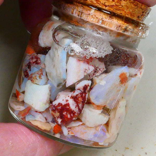 Coober Pedy Seam opal rough 220.00cts Potch & some colours Light base & Crystal 17mm to chip  Lot B4-A514