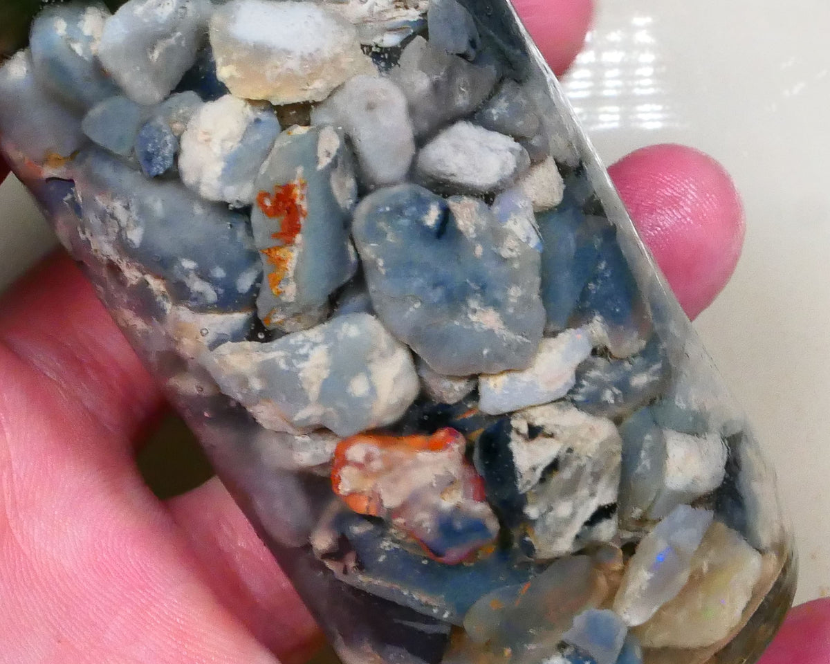 Lightning ridge knobby seam fossil Potch only no colour 430.00cts Dark base for fun beginners etc Lot B4-A516