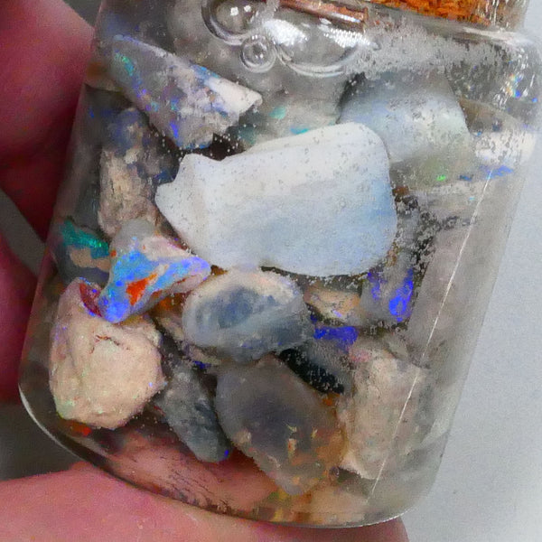 Lightning Ridge Knobby Seam & fossil Potch & colours 140.00cts Mostly blues to chase & Gamble 15mm to chip size  Lot B4-A537