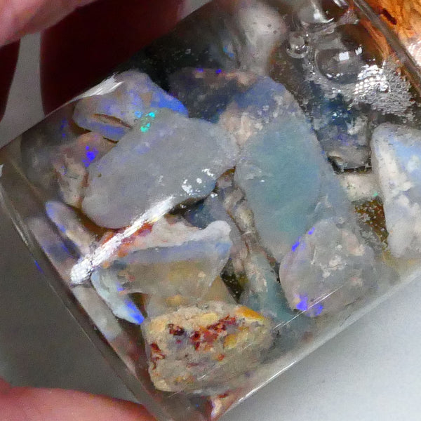 Lightning Ridge Knobby Seam & fossil Potch & colours 140.00cts Mostly blues to chase & Gamble 15mm to chip size  Lot B4-A537