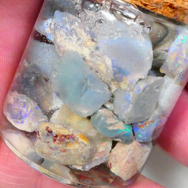 Lightning Ridge Knobby Seam & fossil Potch & colours 140.00cts Mostly blues to chase & Gamble 15mm to chip size  Lot B4-A537