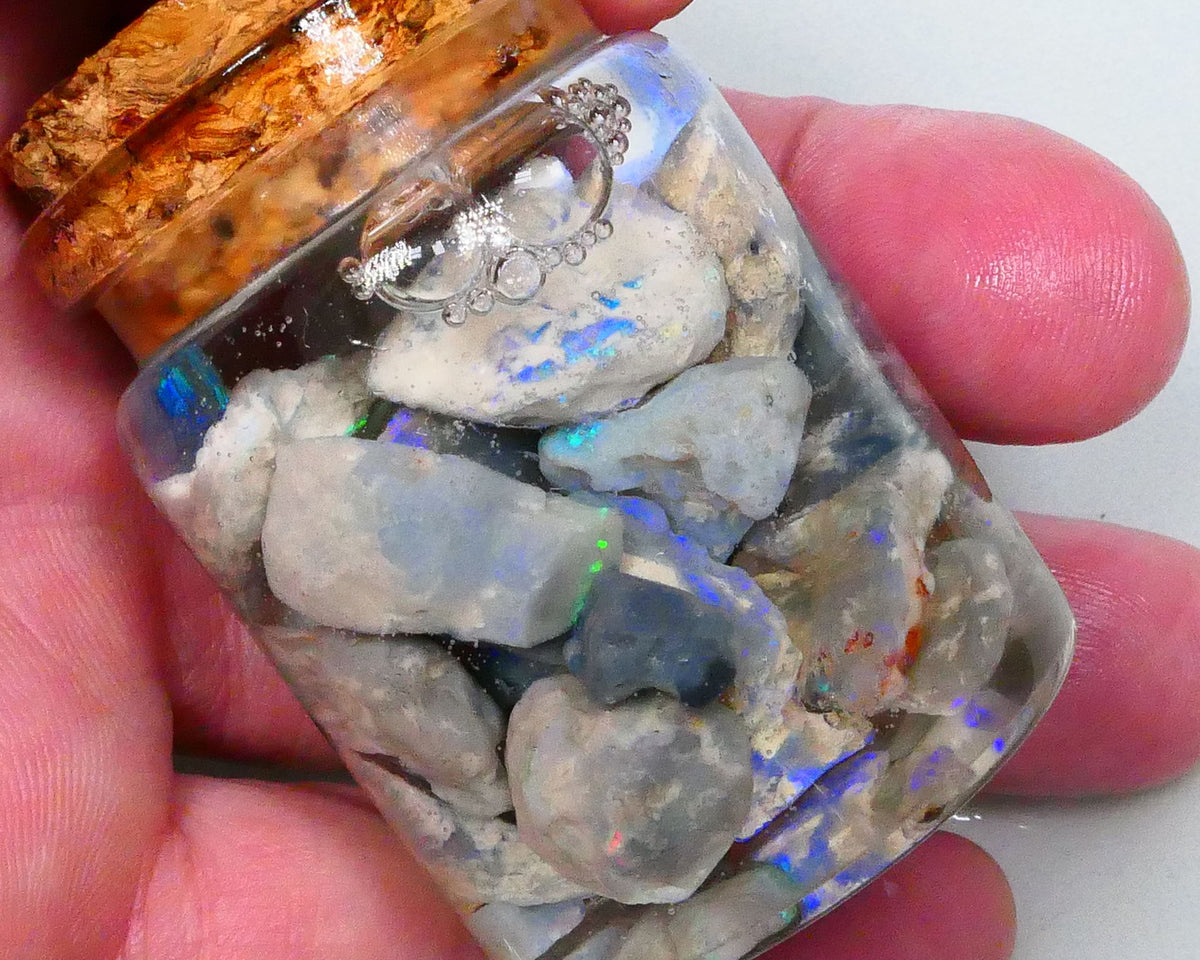 Lightning Ridge Knobby Seam & fossil Potch & colours 140.00cts Mostly blues to chase & Gamble 15mm to chip size  Lot B4-A537