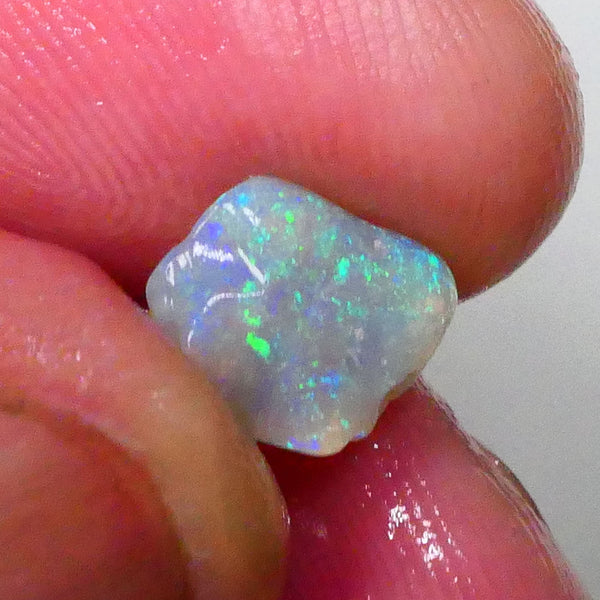 Tumbled Dark Crystal Pea Knobby opal rough 2.30cts Lightning Ridge Bright Green & blue dominant M. Fires Mixed patterns 10x8x5mm   Lot B4-A534