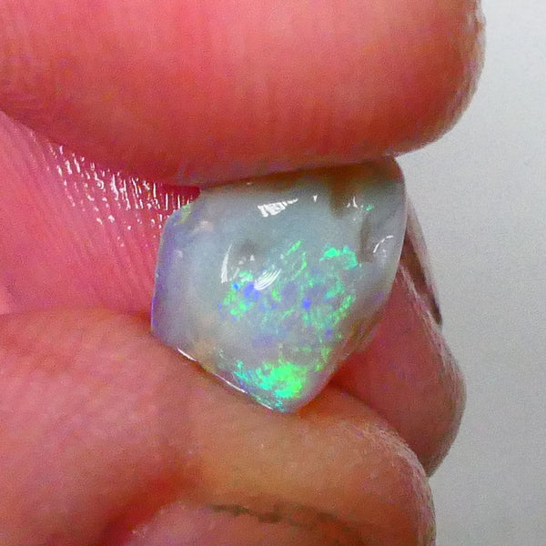 Tumbled Dark Crystal Pea Knobby opal rough 2.30cts Lightning Ridge Bright Green & blue dominant M. Fires Mixed patterns 10x8x5mm   Lot B4-A534
