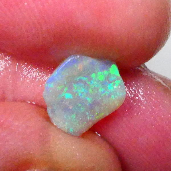 Tumbled Dark Crystal Pea Knobby opal rough 2.30cts Lightning Ridge Bright Green & blue dominant M. Fires Mixed patterns 10x8x5mm   Lot B4-A534