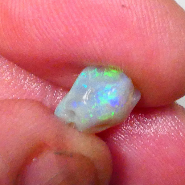 Tumbled Dark Crystal Pea Knobby opal rough 2.30cts Lightning Ridge Bright Green & blue dominant M. Fires Mixed patterns 10x8x5mm   Lot B4-A534