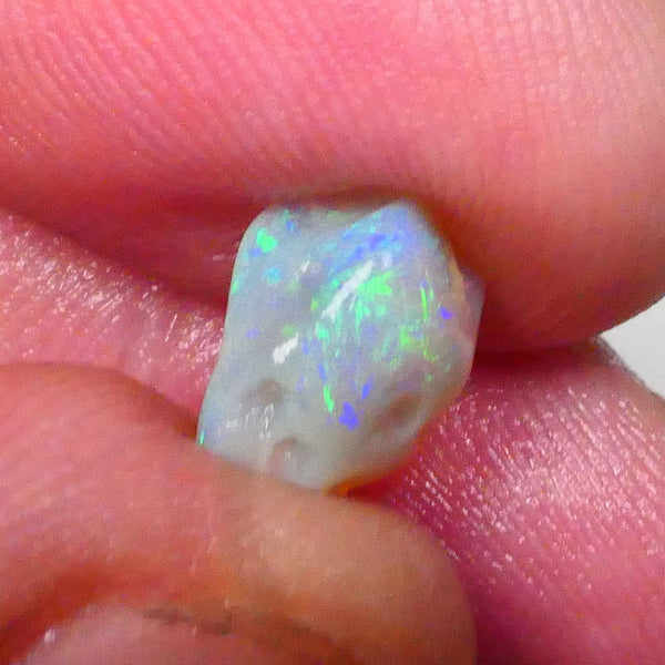 Tumbled Dark Crystal Pea Knobby opal rough 2.30cts Lightning Ridge Bright Green & blue dominant M. Fires Mixed patterns 10x8x5mm   Lot B4-A534