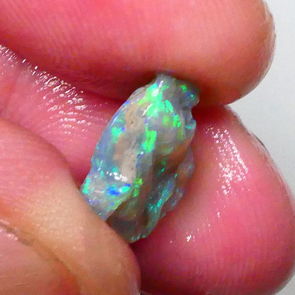 Gorgeous Dark Crystal knobby opal rough small 3.60cts Bright Vibrant Green/Blue hues loaded 13x13x5mm  Lot B4-A533