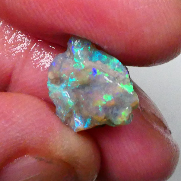 Gorgeous Dark Crystal knobby opal rough small 3.60cts Bright Vibrant Green/Blue hues loaded 13x13x5mm  Lot B4-A533