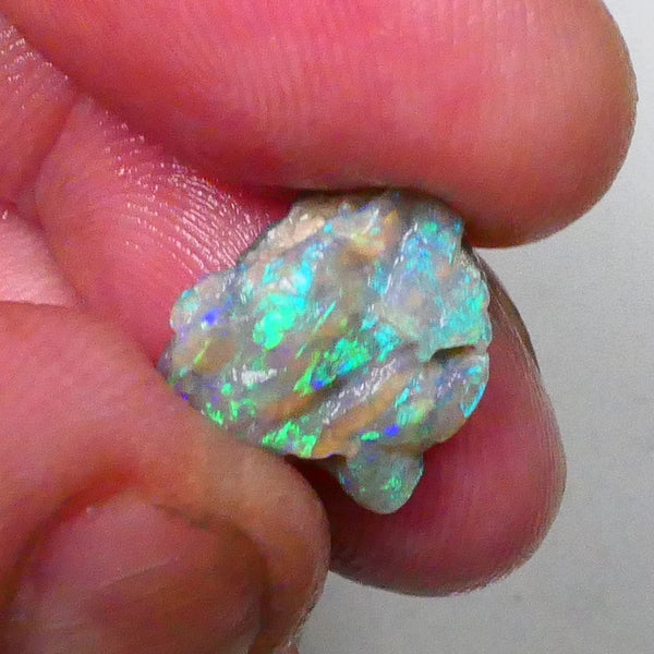 Gorgeous Dark Crystal knobby opal rough small 3.60cts Bright Vibrant Green/Blue hues loaded 13x13x5mm  Lot B4-A533