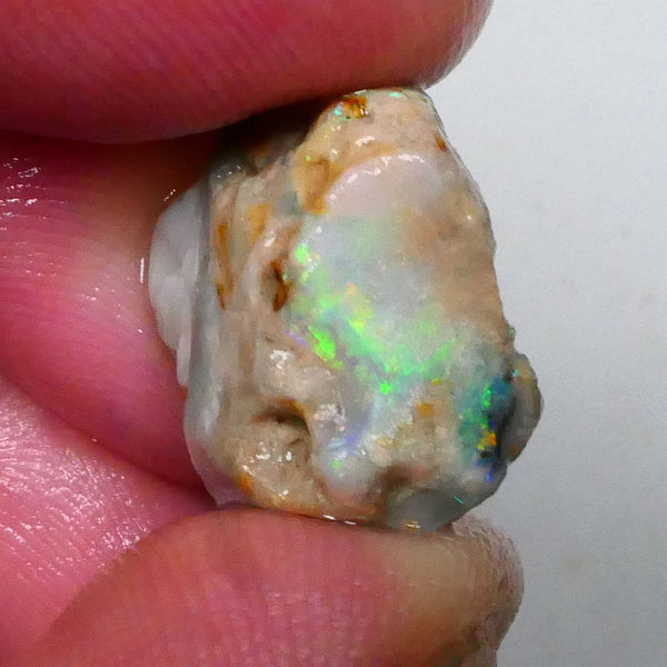 Nice Green dominant M. Fires with oranges Knobby opal rough 12.75cts Calling all Gamble cutters 20x16x8mm  Lot B4-A532