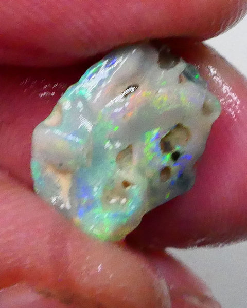 Oranges & rainbow of Multifires Knobby opal rough 5.50cts Lighting Ridge nice Colourful material to gamble 16x12x6mm  Lot B4-A530