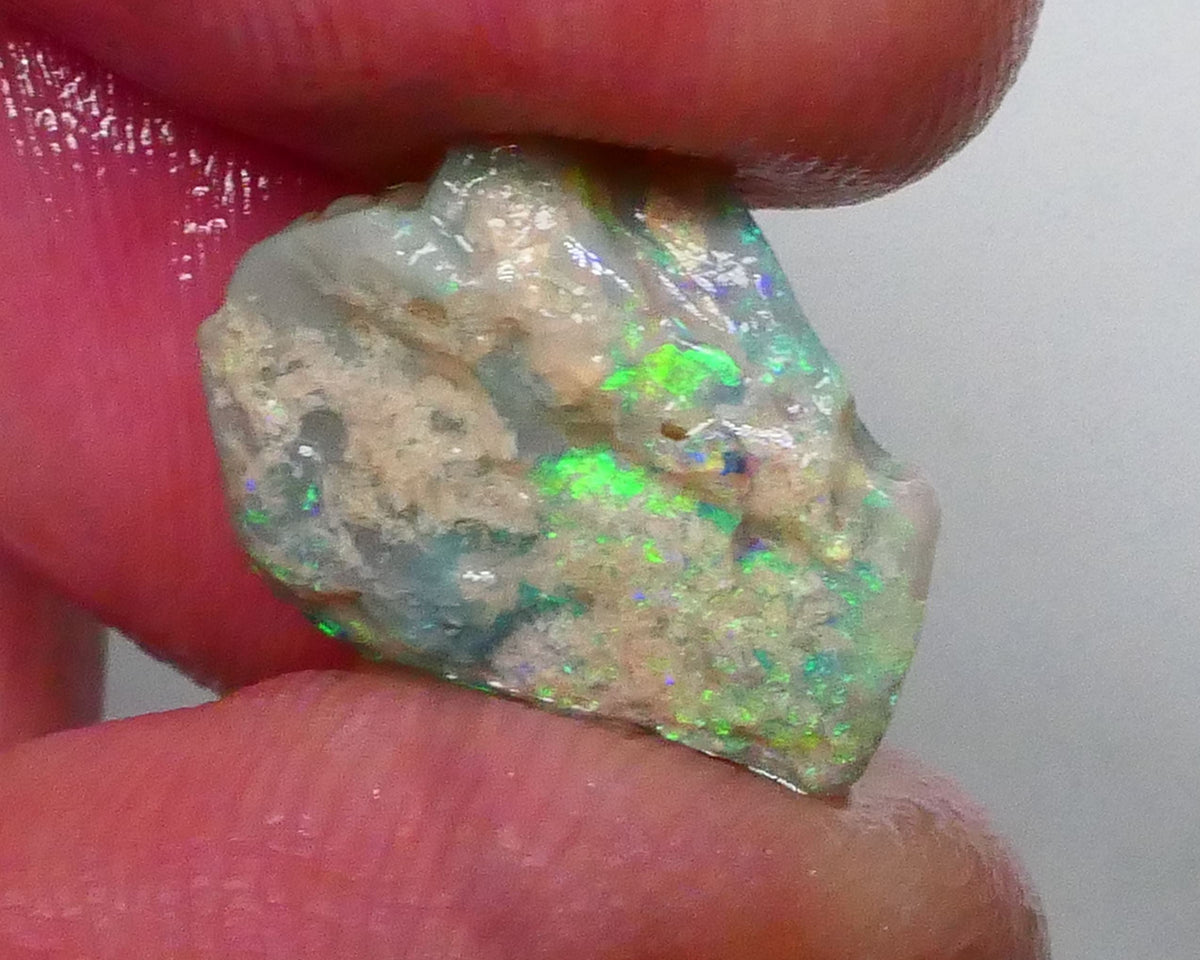 Oranges & rainbow of Multifires Knobby opal rough 5.50cts Lighting Ridge nice Colourful material to gamble 16x12x6mm  Lot B4-A530