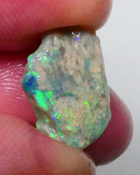 Oranges & rainbow of Multifires Knobby opal rough 5.50cts Lighting Ridge nice Colourful material to gamble 16x12x6mm  Lot B4-A530