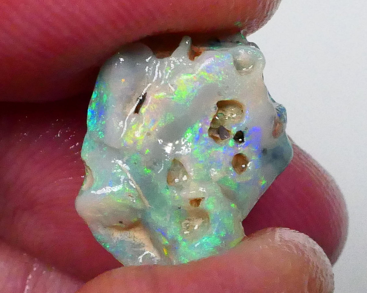 Oranges & rainbow of Multifires Knobby opal rough 5.50cts Lighting Ridge nice Colourful material to gamble 16x12x6mm  Lot B4-A530