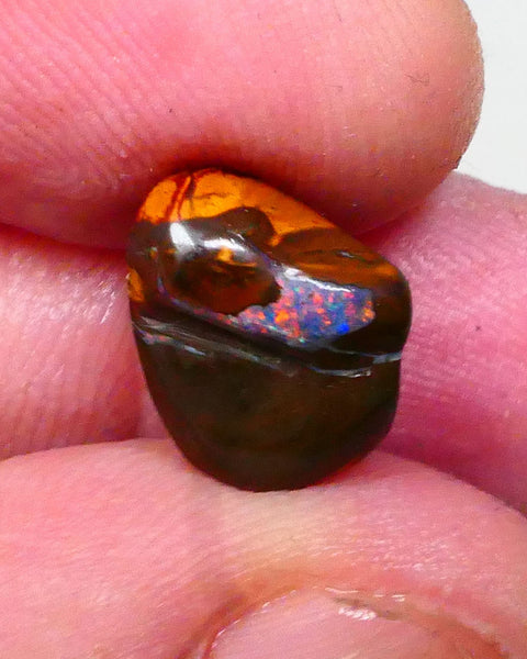 Blind Drilled for Bail . Red Alert Carved/Polished Winton Gemstone Bling Confetti flashes of Red /orange dominant fires 12x9x8mm7.95cts  Lot B4-A526