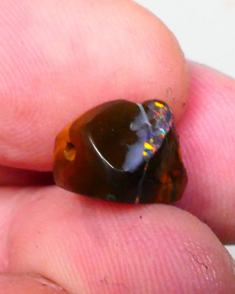 Blind Drilled for Bail . Red Alert Carved/Polished Winton Gemstone Bling Confetti flashes of Red /orange dominant fires 12x9x8mm7.95cts  Lot B4-A526