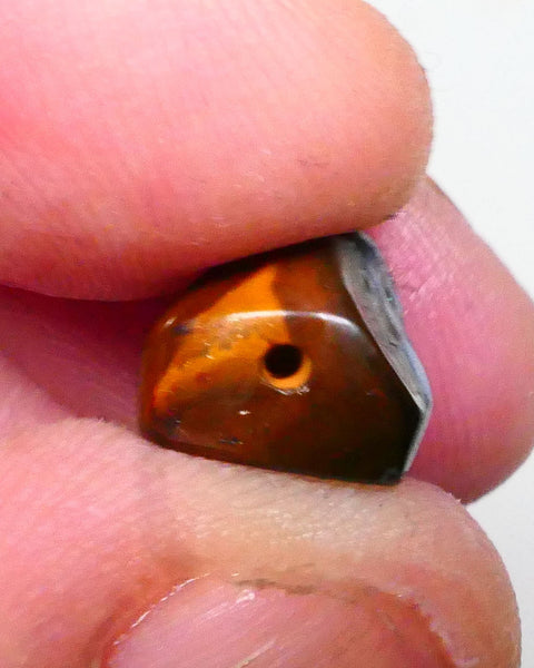 Blind Drilled for Bail . Red Alert Carved/Polished Winton Gemstone Bling Confetti flashes of Red /orange dominant fires 12x9x8mm7.95cts  Lot B4-A526