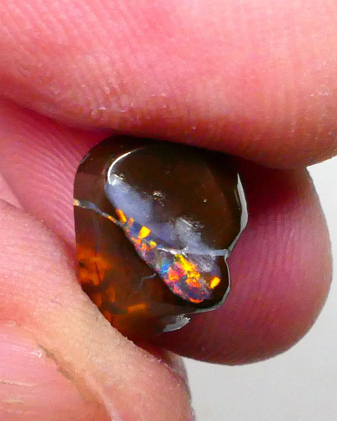 Blind Drilled for Bail . Red Alert Carved/Polished Winton Gemstone Bling Confetti flashes of Red /orange dominant fires 12x9x8mm7.95cts  Lot B4-A526