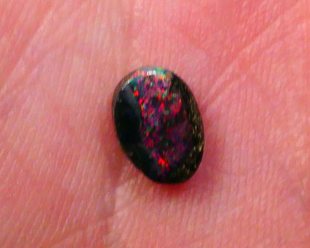 Red dominant Fires on this solid Winton Boulder Opal Gemstone 1.30cts Ready to set 8x5x3mm Lot B4-A523