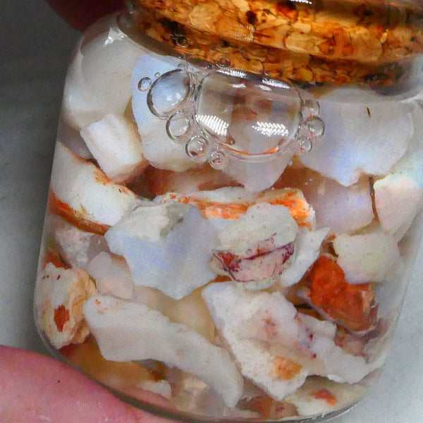 Coober Pedy Potch & Bits colour only 220.00cts White & Light Seam opal rough 16mm to chip size Lot B4-A521
