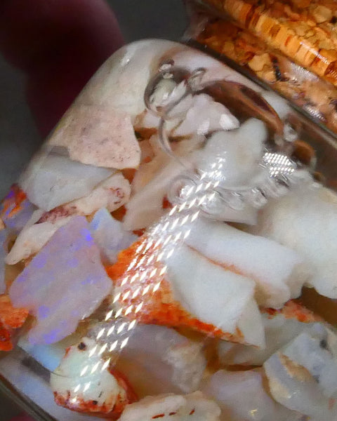 Coober Pedy Potch & Bits colour only 220.00cts White & Light Seam opal rough 16mm to chip size Lot B4-A521