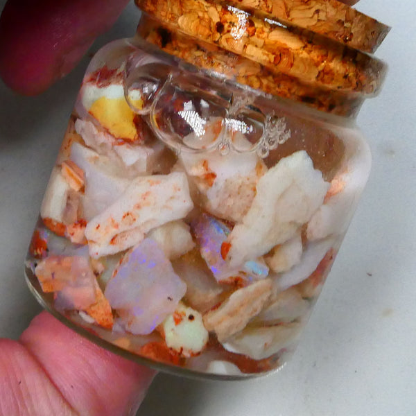 Coober Pedy Potch & Bits colour only 220.00cts White & Light Seam opal rough 16mm to chip size Lot B4-A521